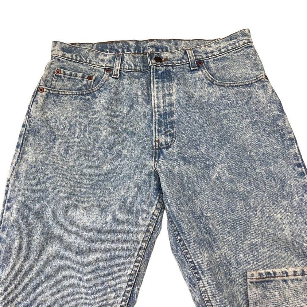 Levi’s Jean Unisex 506 36WxL30 Acid Wash Blue Denim Made USA 90s 80s VTG - Picture 5 of 14